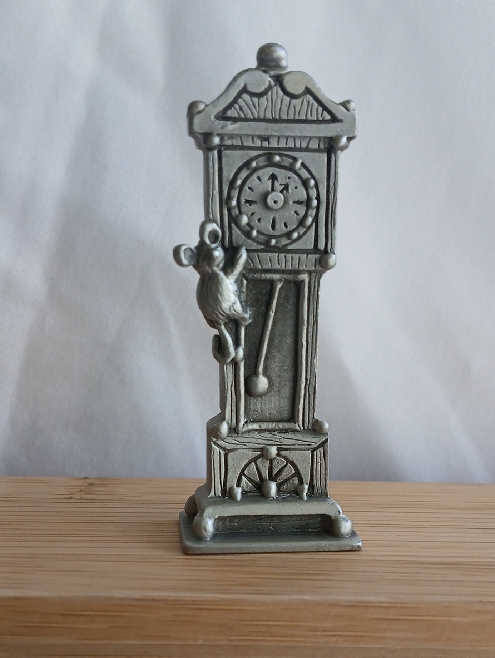 Hudson Pewter Hickory Dickory Dock Mouse & Grandfather Clock 1982